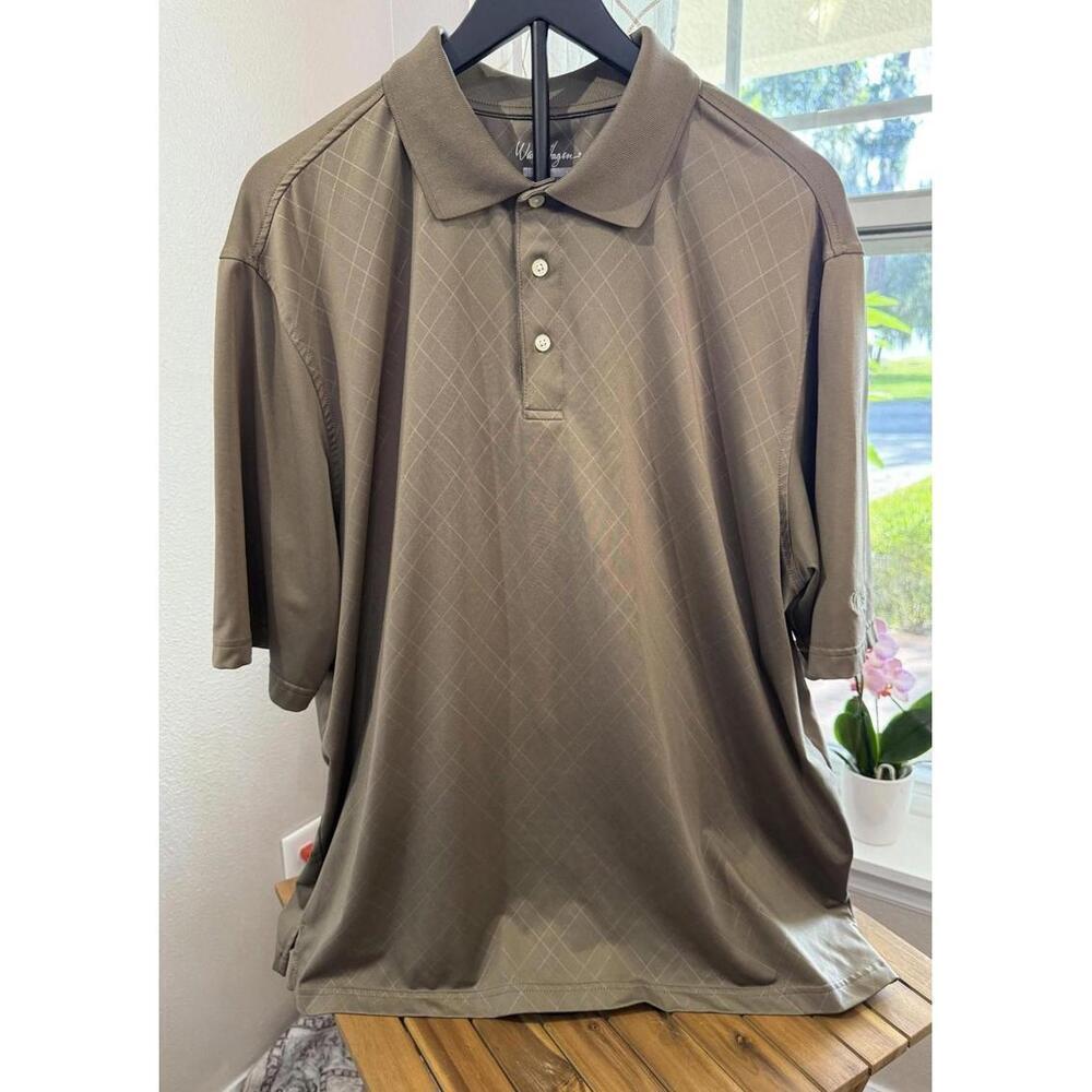Walter Hagen Polo Shirt Mens XL Brown Hydrolux Golf Performance Short Sleeve